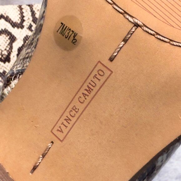 Vince Camuto BeaAnna Tan Leather Snake Print Knee High Boots Womens Size 7 - Picture 14 of 16